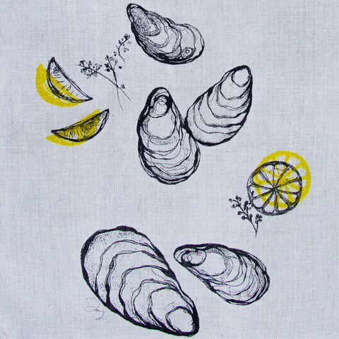 Oyster + Lemon Tea Towel