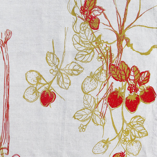 Strawberry + Heirloom Rhubarb Tea Towels