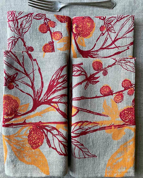 Golden Raspberry + Plum Napkins