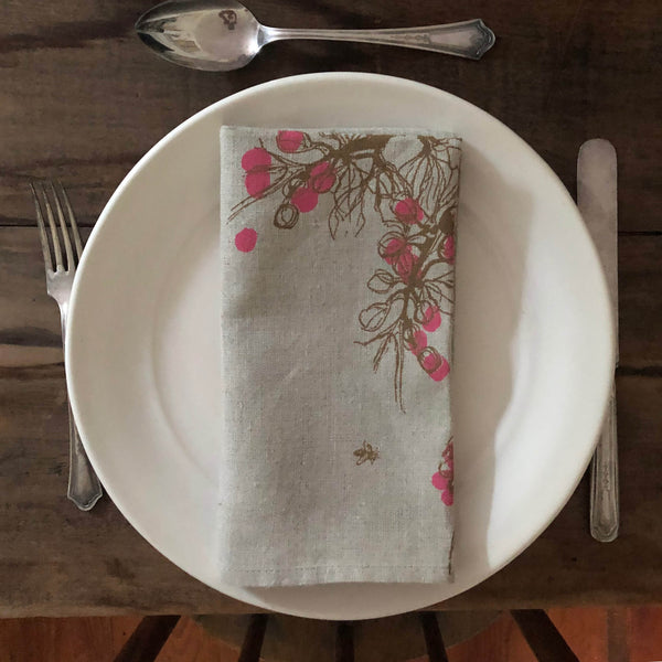 Apple Blossom + Bee Napkins