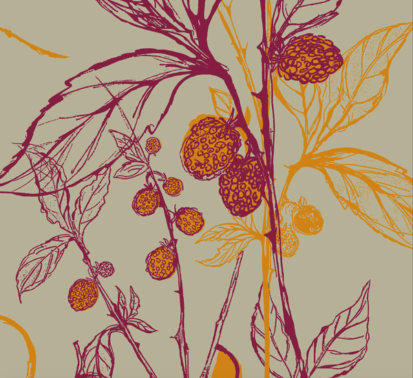 Golden Raspberry + Plum Tea Towel
