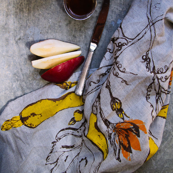 Squash + Blossoms Tea Towel