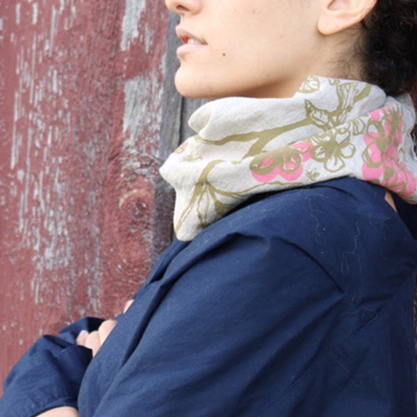 Apple Blossom + Bees Scarf/Bandanna