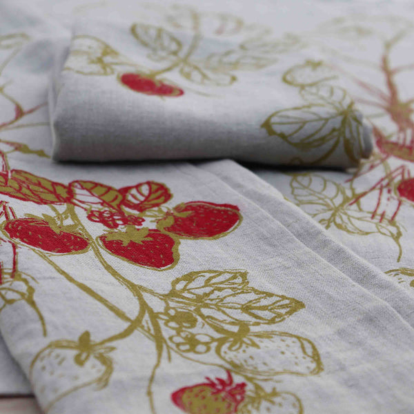 Strawberry + Heirloom Rhubarb Tea Towels